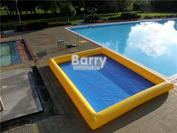 Custom Made 0.9mm PVC Kolam Renang Tiup Udara Sealed Rectangle Biru