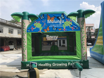 Logo kustom 0,55mm PVC Rumah Bouncing Tiup / Melompat Castle Untuk Anak-Anak Menyenangkan