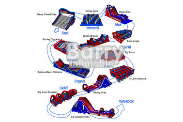 Outdoor Team Building Games Inflatable Course Kendala 5k Dengan Plato PVC