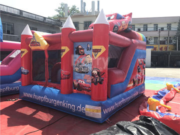 Mobil berwarna-warni Castle Inflatable Anak Bouncing Combo, Bounce House Funny Games