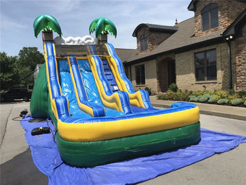 Komersial Tiup Tropis Air Besar Slide Slip Ganda N Slide Dengan Kolam Renang