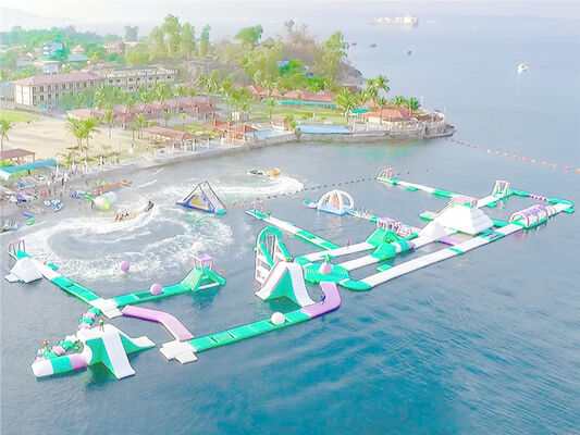 Permainan Taman Air Terapung Luar Ruangan / Taman Air Laut Tiup Untuk Musim Panas