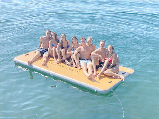 PVC Drop Stitch Disesuaikan Inflatable Yacht Dock Water Floating Platform