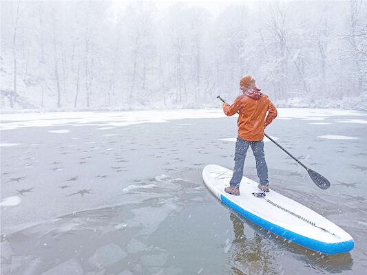 Papan SUP Tiup SCT Tetap Aman, Dayung Snowboard Cuaca Dingin