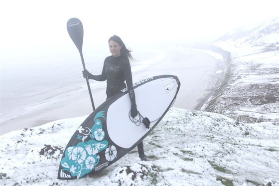 EVA Cold Winter Stand Up Paddle Boarding Di Papan Ski Tiup Salju