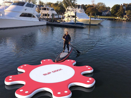 Platform Air Dock Sup Air Inflatable Merah 8 Stasiun yang Disesuaikan