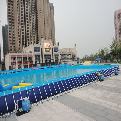 Kolam Renang Air PVC Besar Bingkai Logam Stainless Steel Portabel