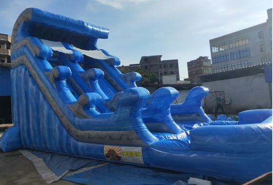 PVC Aneka Warna Inflatable Water Slide Dengan Pool EN14960 Standard