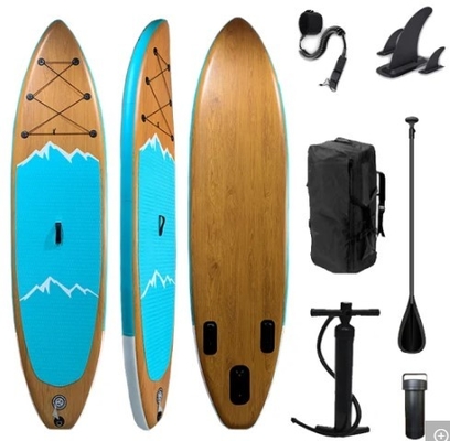 Gaya Kayu Populer Papan Selancar Top Lembut Inflatable Sup Paddle Board 315 * 83 * 15cm