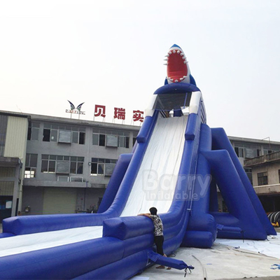 Slide Air Tiup PVC Komersial Untuk Taman Hiu Panjang 35 * 10 * 10m
