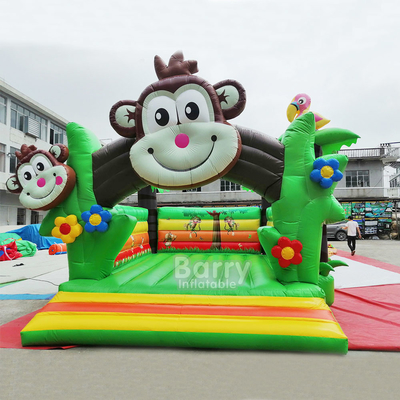 Warna Hijau 5mx5m Inflatable Bouncer Double Triple Stitch
