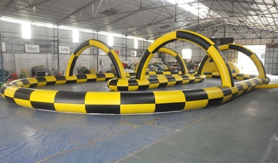 18x16x3m Trek Balap Tiup Zorb Ball Go Kart Racing Game Rintangan Kursus