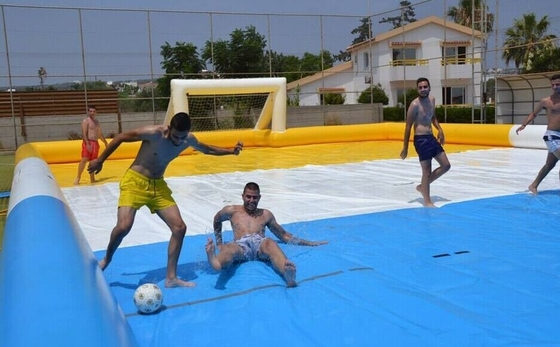 Double Triple Stitch Terpal Permainan Olahraga Tiup Lapangan Sepak Bola Sabun