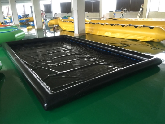 Hitam 0.6mm PVC Tiup Car Wash Mat Full Set Posisi