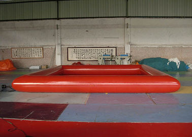 Red Rectangle Meledakkan Kolam Renang Dengan Tahan Api 0.9mm PVC Tarpaulin