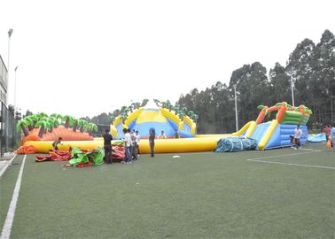 Waterproof Commercial Water Inflatable Theme Park Dengan Plato PVC Terpal