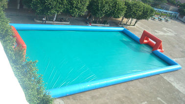 Lagre Tarpaulin Inflatable Sports Games, Lapangan Sepakbola Lapangan Biru Warna Tiup