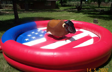 Putaran Inflatable Mechanical Bull, PVC Tarpaulin Inflatable Mechanical Bull Ride Game