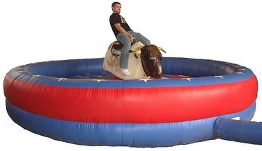 Dewasa Bermain Inflatable Mechanical Bull, Tarpaulin Mechanical Rodeo Bull untuk 1 Orang