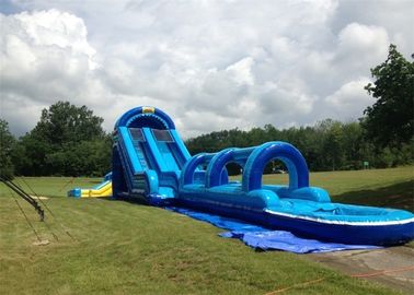 Menarik 0.55mm PVC Terpal Inflatable Double Slip Dan Slide Dengan Kolam Renang