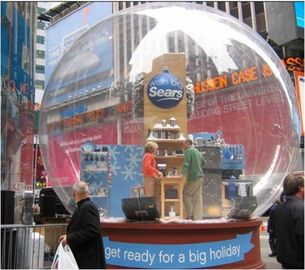 Raksasa jelas PVC Inflatable produk iklan salju bola untuk Natal