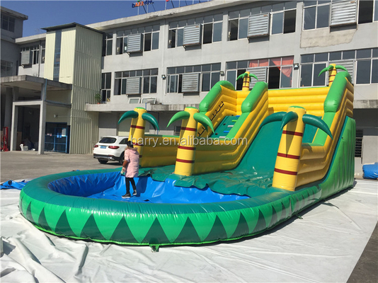 Seluncuran Air Tiup Pohon Kelapa 12X5m Tahan Api