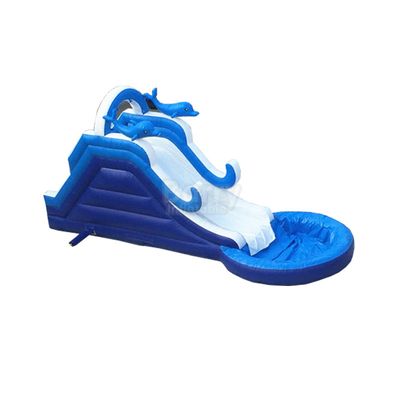 Terpal Blue Wave Inflatable Climbing Water Slide 10x3.5x4.3m
