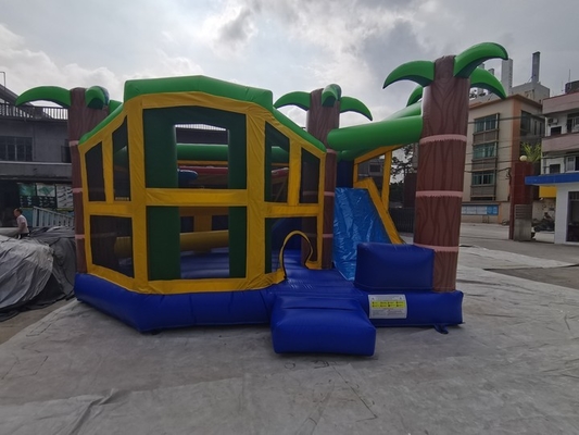 Combo Slide Kastil Tiup PVC Berwarna-warni Plato