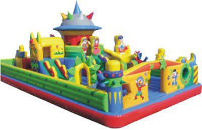 Taman bermain dalam ruangan kastil lompat tiup 1000D Vinyl Coated Tarpaulin