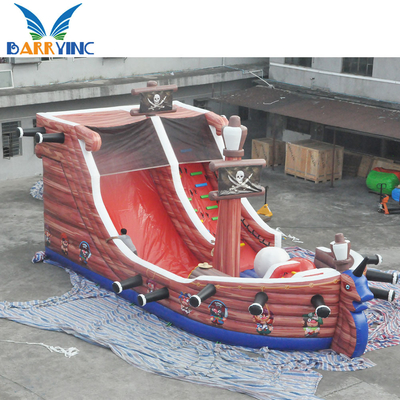 0.55mm PVC Inflatable Water Slides Komersial Bajak Laut Anak-anak Bounce Playhouse Jumping Castle