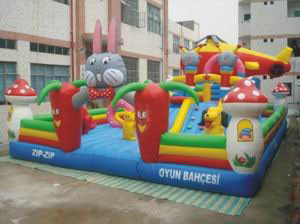 Pvc Tarpaulin Amusement Inflatable Bouncy Castle Park Untuk Outdoor EN14960