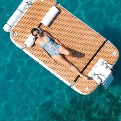 Drop Stitch Inflatable Island Dock Yacht Floating Water Pontoon Platform Rakit