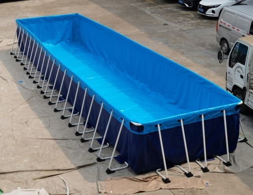 Kolam Renang Portabel SCT PVC Di Atas Bingkai Logam Tanah 12 * 3 * 1,32m